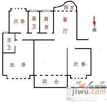 佳林花苑大地之歌3室2厅2卫149㎡户型图