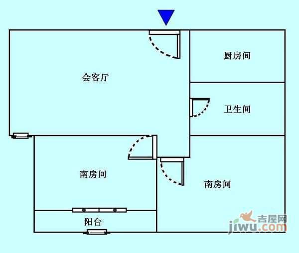 鑫苑国际城市花园2室1厅1卫100㎡户型图