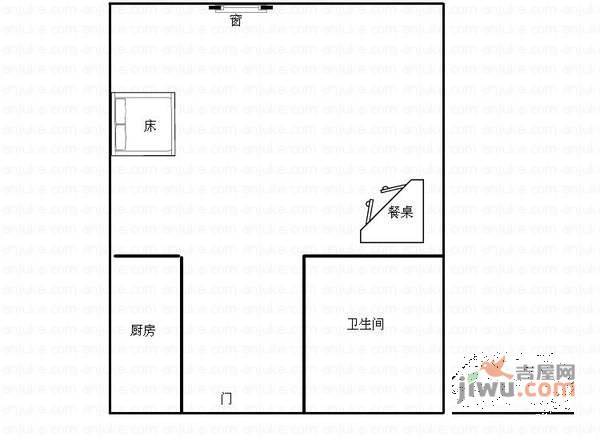 凯翔国际广场1室0厅1卫62㎡户型图