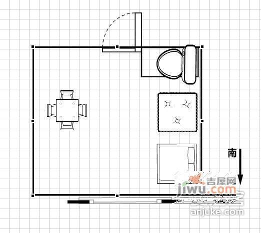 南亚花园1室1厅1卫54㎡户型图