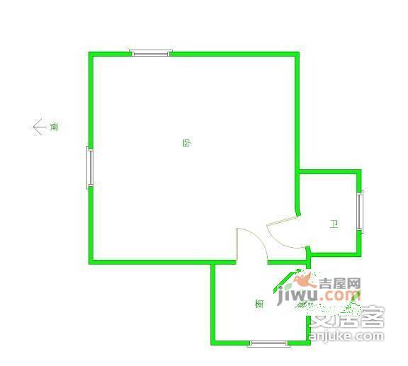 永林新村一区1室1厅1卫43㎡户型图