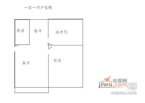 永林新村一区1室1厅1卫43㎡户型图