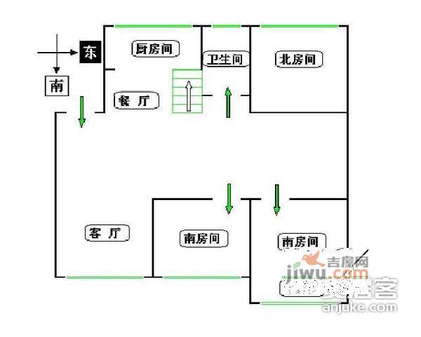 永林新村一区3室2厅1卫88㎡户型图