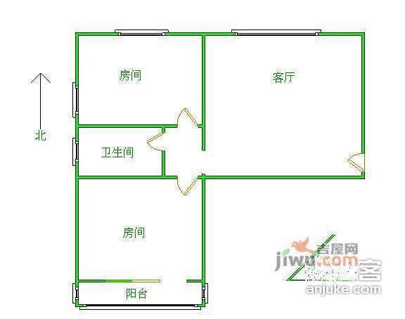 福星新城2室2厅1卫96㎡户型图