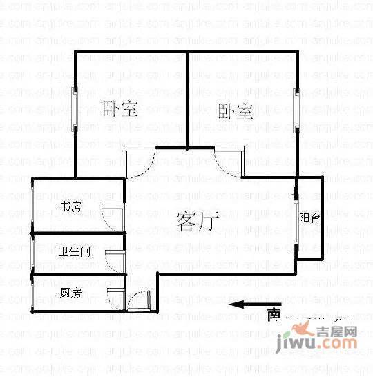 福星新城3室2厅1卫120㎡户型图