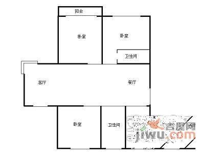 福星新城3室2厅1卫120㎡户型图