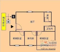 梅花新村3室1厅1卫86㎡户型图