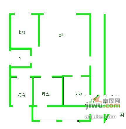 梅花新村3室1厅1卫86㎡户型图