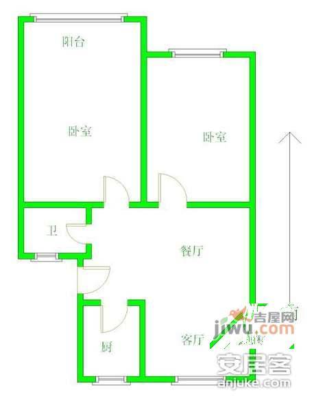 新康花园2室2厅1卫92㎡户型图