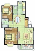 锦丽苑2室2厅2卫128㎡户型图