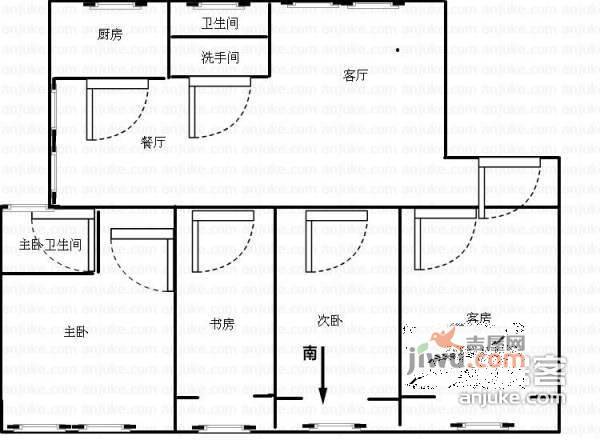 四方小区4室2厅2卫153㎡户型图