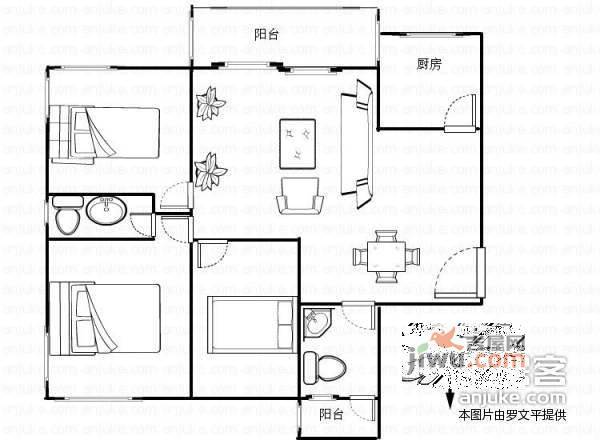 湘许嘉园3室2厅2卫138㎡户型图