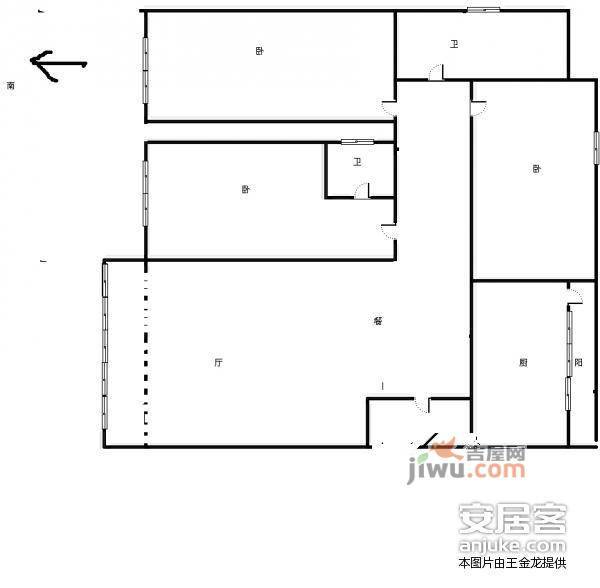 缤纷四季3室2厅2卫159㎡户型图