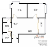 广夏新村2室1厅1卫53㎡户型图