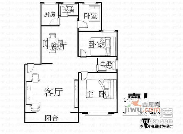 锦泰家园3室2厅2卫137㎡户型图