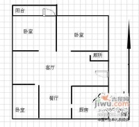 桂花村3室2厅1卫116㎡户型图