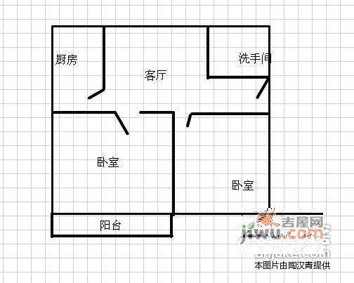 桂花村2室1厅1卫65㎡户型图