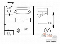 白沙晶城1室1厅1卫49㎡户型图