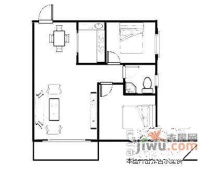 公园里2室2厅1卫90㎡户型图