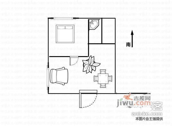 静谧园1室1厅1卫户型图