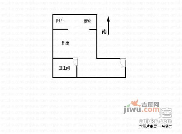 铂宫中山庭1室0厅1卫58㎡户型图