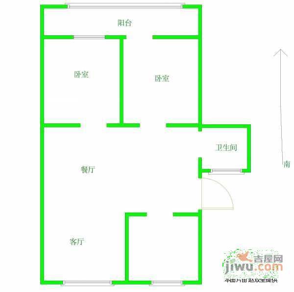 东门壹号2室2厅1卫92㎡户型图