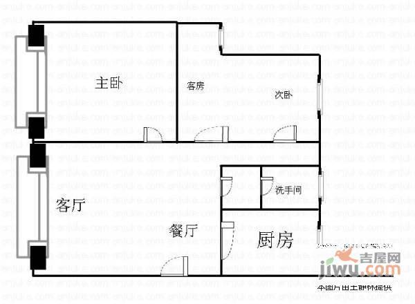 韶峰星苑3室2厅1卫95㎡户型图