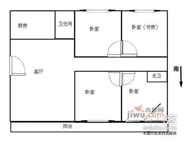 富绿山庄4室2厅2卫164㎡户型图