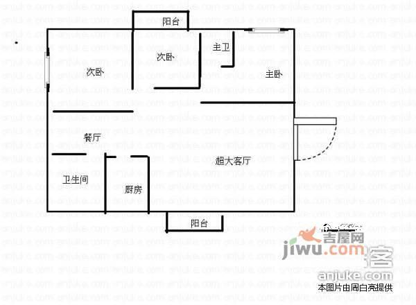 兰景花园3室2厅2卫126㎡户型图