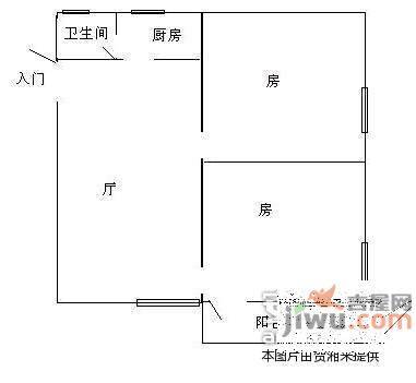 望月湖文明小区2室1厅1卫60㎡户型图