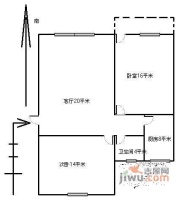 梨子山社区2室1厅1卫75㎡户型图
