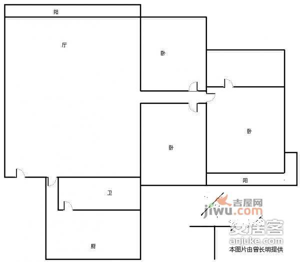 新华联家园3室2厅2卫174㎡户型图