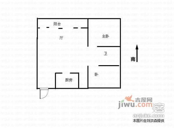 湘诚嘉园2室2厅1卫111㎡户型图