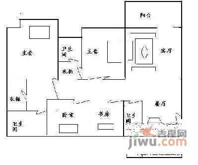 恒达时代花园4室2厅2卫169㎡户型图