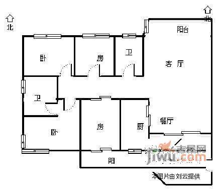 幸福洋房3室2厅2卫133㎡户型图