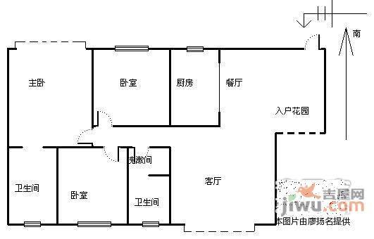 格蓝康都3室2厅1卫104㎡户型图