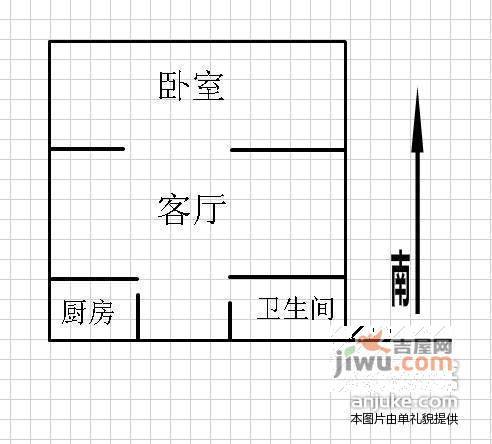 曙光大邸1室1厅1卫54㎡户型图