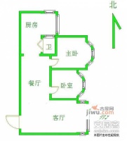 名都花园2室2厅1卫100㎡户型图