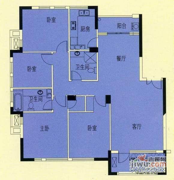 绿城桂花城3室2厅2卫238㎡户型图