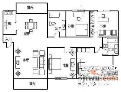 绿城桂花城5室2厅2卫235㎡户型图