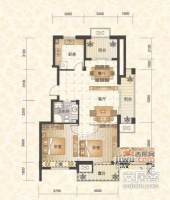 锦昌年华2室2厅1卫120㎡户型图