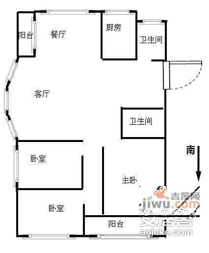 临东小区3室2厅2卫149㎡户型图