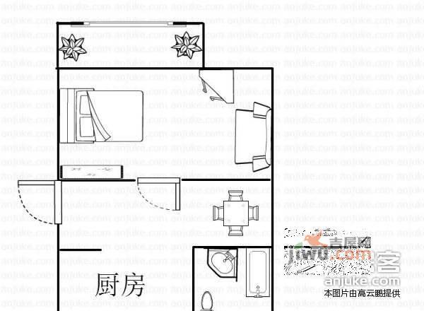 锦都嘉园1室1厅1卫50㎡户型图