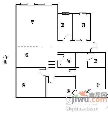 锦都嘉园3室2厅2卫150㎡户型图