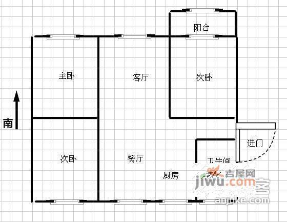 临天八弄3室2厅1卫117㎡户型图