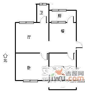 景杉路小区2室2厅1卫80㎡户型图