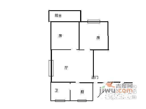 联锦大厦1室1厅1卫户型图