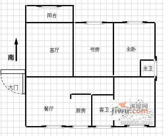 马溪苑3室2厅2卫130㎡户型图