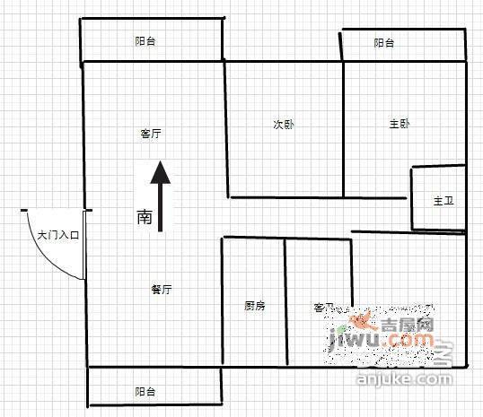 马溪苑3室2厅2卫130㎡户型图