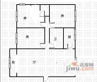 同德公寓3室2厅2卫130㎡户型图